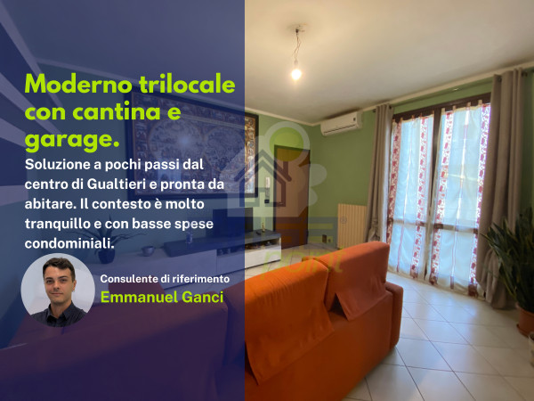 Trilocale moderno con garage e cantina a pochi passi dal centro di Gualtieri.