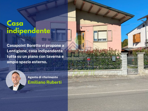 Casa indipendente ristrutturata con giardino, garage e taverna a Lentigione di Brescello