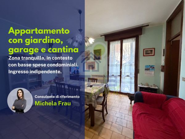 Appartamento al piano terra, trilocale con Giardino, Garage e Cantina