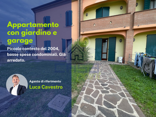 Appartamento al piano terra con giardino e garage. Arredato