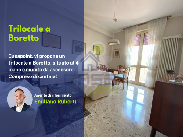 Trilocale con ascensore e vista sul centro, in uno dei palazzi storici di Boretto