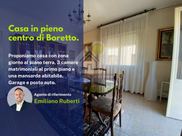 Casa in centro a Boretto con garage, posto auto e mansarda